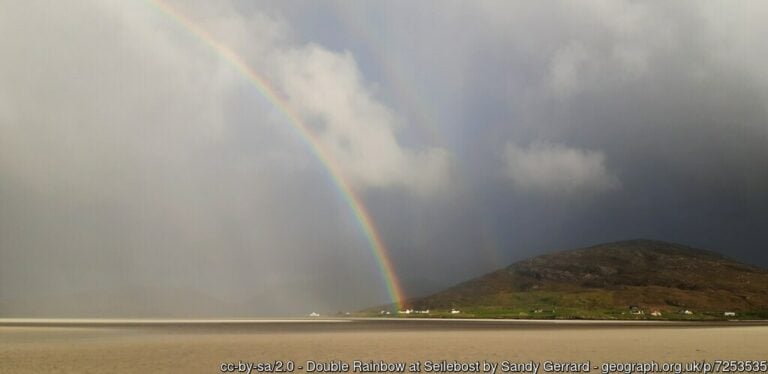 rainbow at Seilebost Beach 768x374