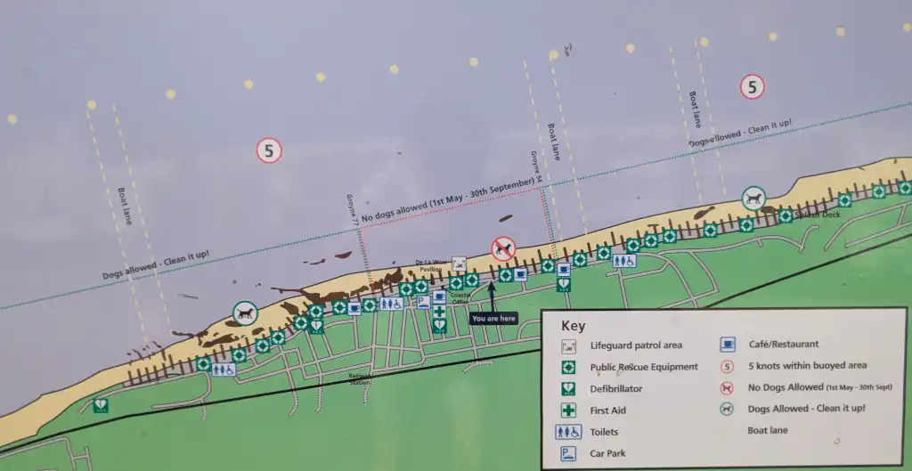 Bexhill Beach Dog Access Map