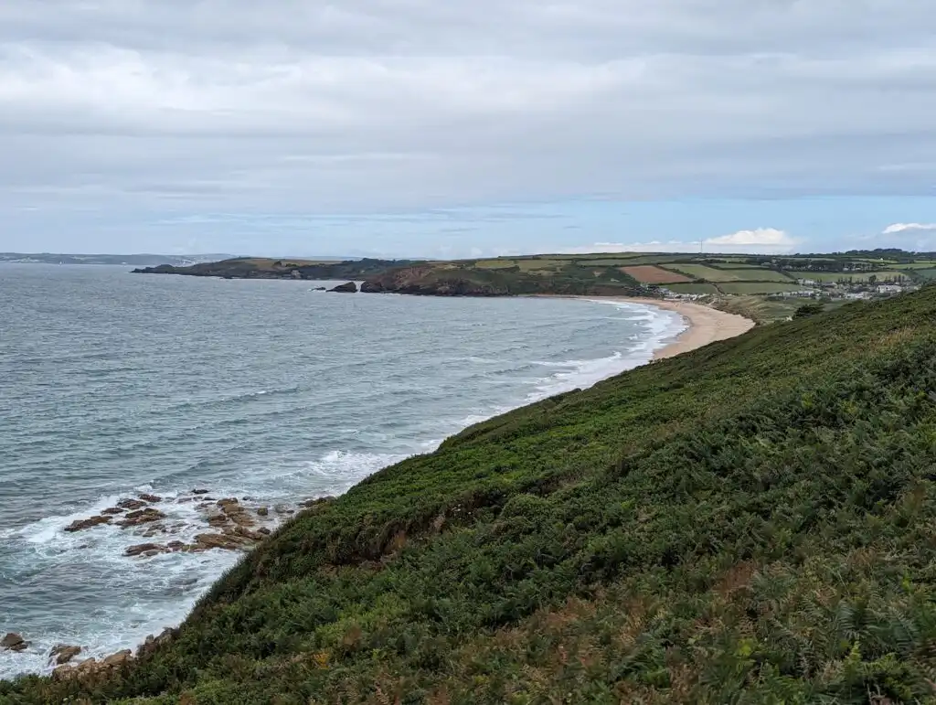 Looking back down to Praa Sands Beach