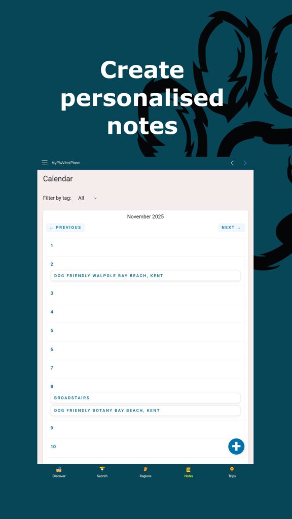 Personalised Notes & Trips