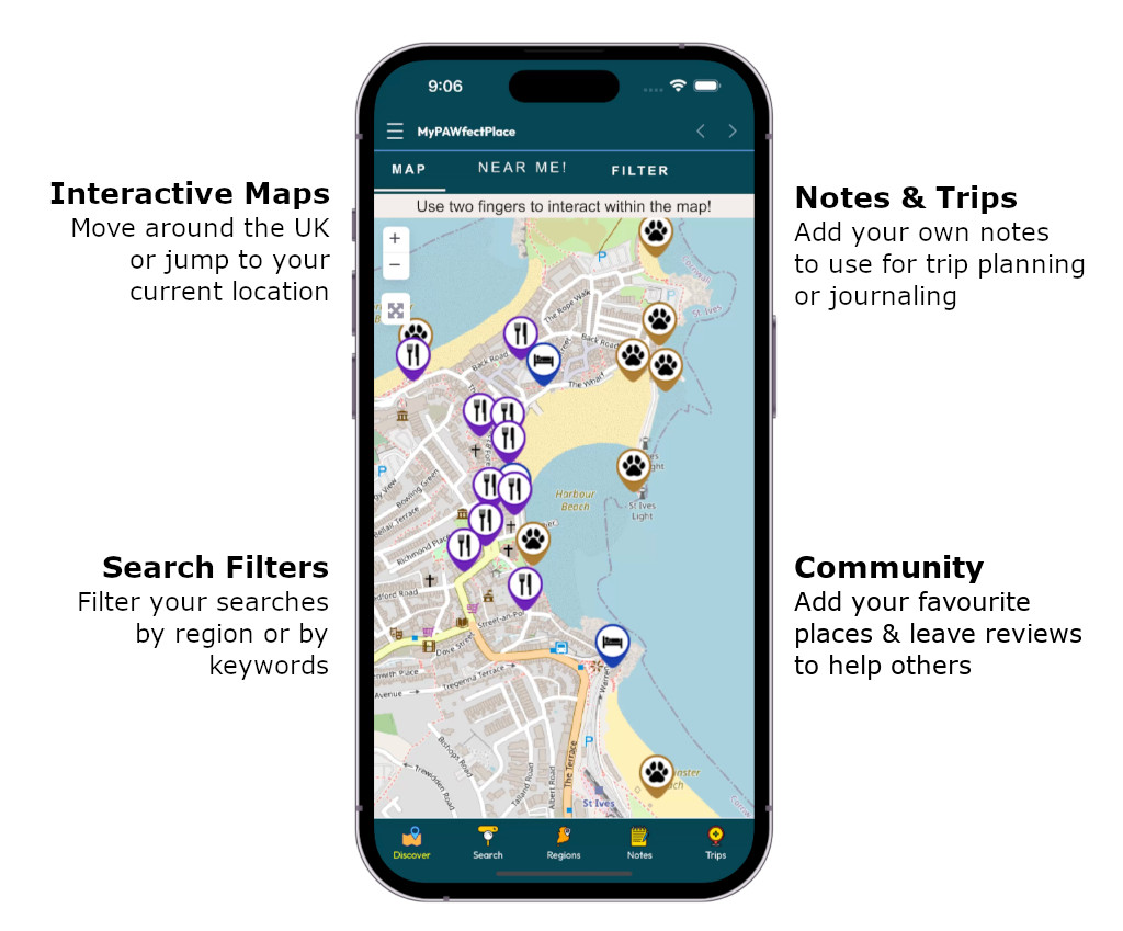 MyPAWfectPlace app features