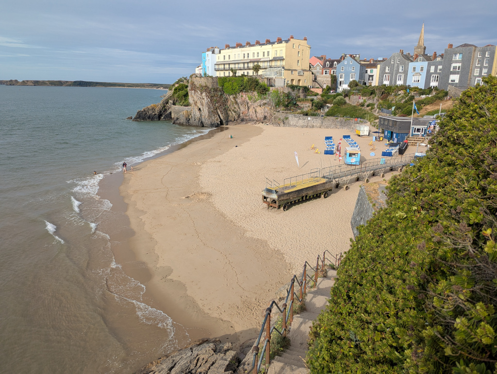 Tenby Castle Beach from Castle Hill